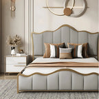 Modern Luxe White & Gold Nightstand