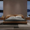 Caramel Luxe Bed with Winged Leather Headboard