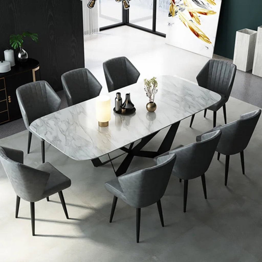 8 Seater Rectangular Italian Marble Top Dining Table 