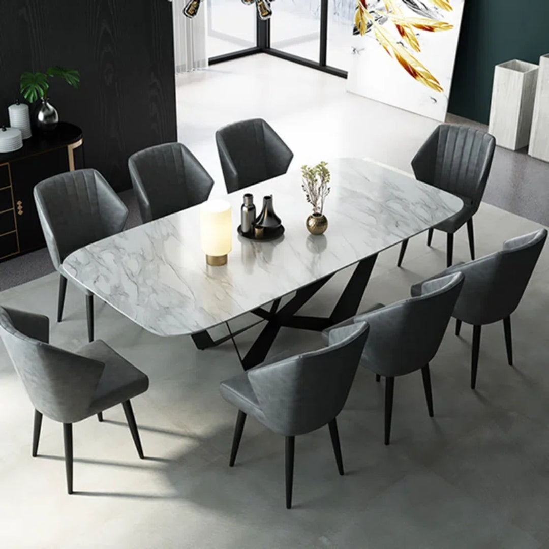 8 Seater Rectangular Italian Marble Top Dining Table 