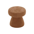Caramel Brown Velvet Round Pouf