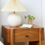 Brown Solid Wood Contemporary Nightstand  