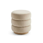 Milo Beige Velvet Three-Tier Pouf