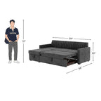 3 Seater L-Shape Tufted Sofa Cum Bed