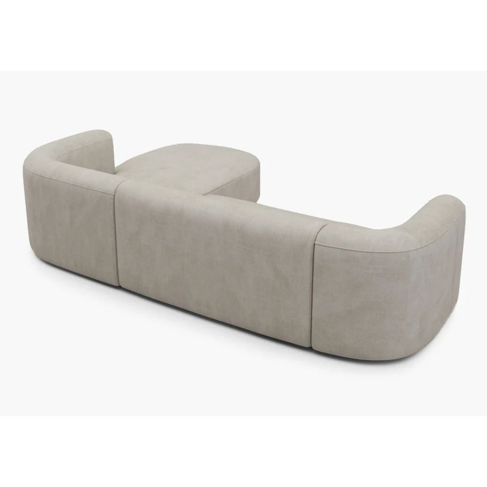 Modern Curved 3 Seater L-Shape Sectional Sofa