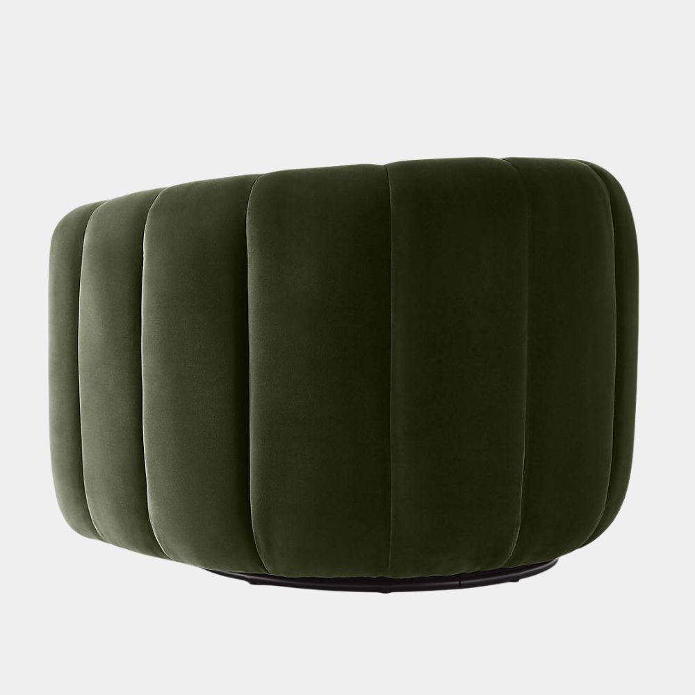 Modern Olive Green Barrel Accent Chair
