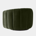 Modern Olive Green Barrel Accent Chair