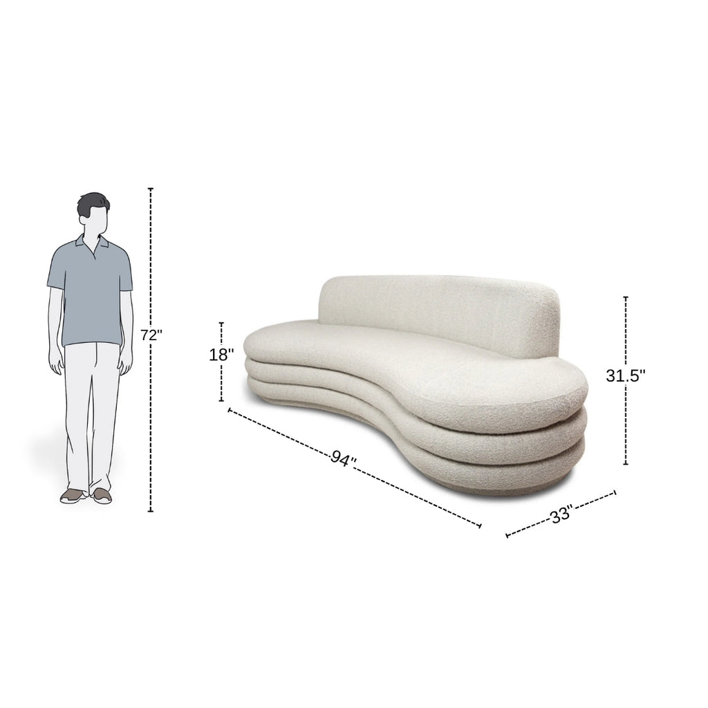 4 Seater WaveLayer Modern Curved Sofa
