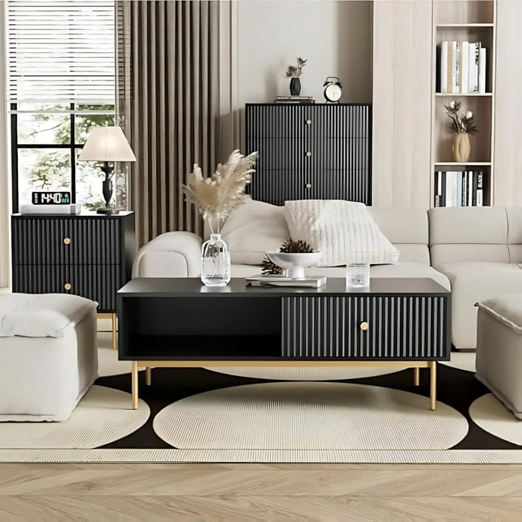 Aurora Black Minimalist Coffee Table