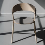 Minimalist Lightwood Curved Dining Chair