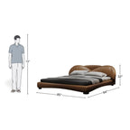 Caramel Luxe Bed with Winged Leather Headboard