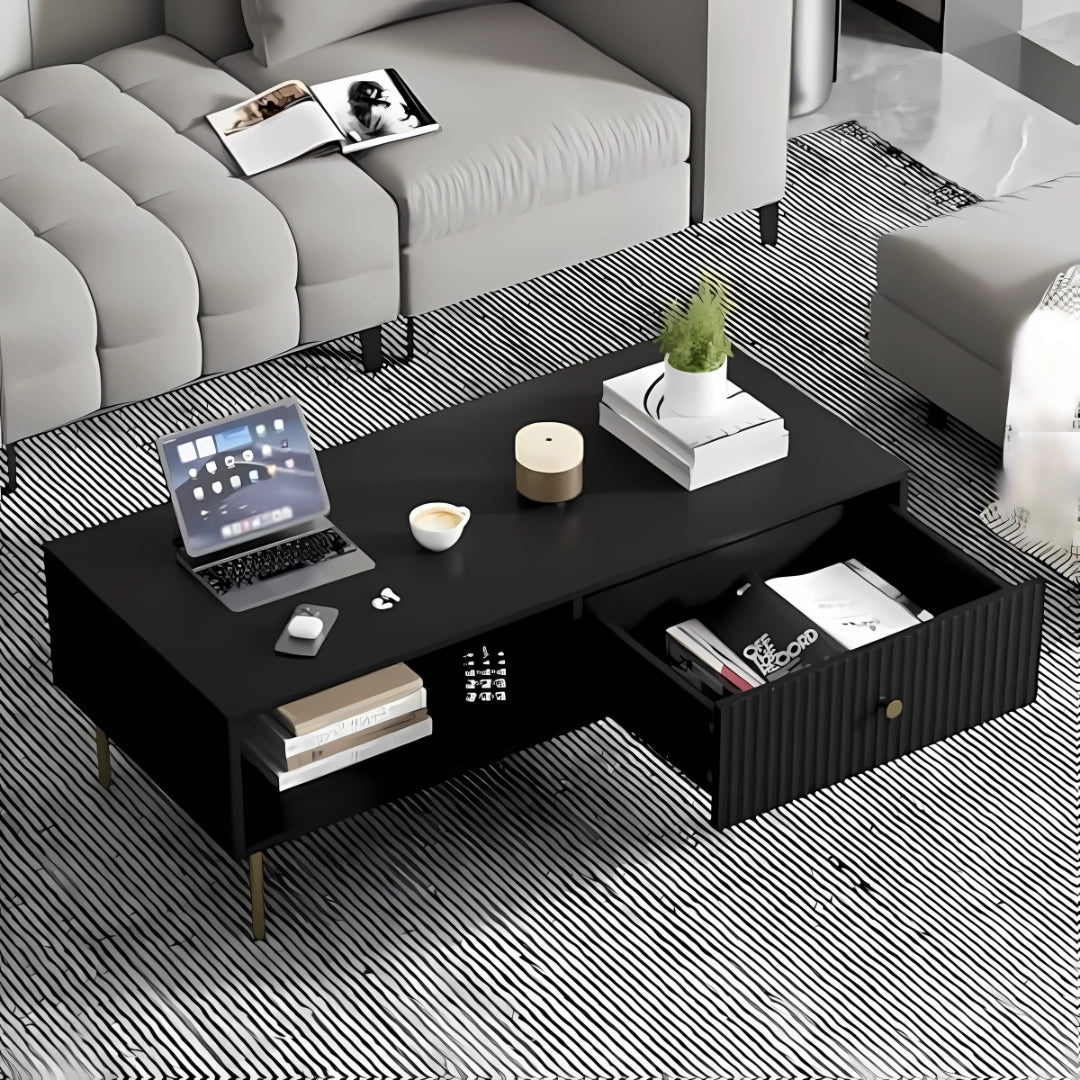 Aurora Black Minimalist Coffee Table