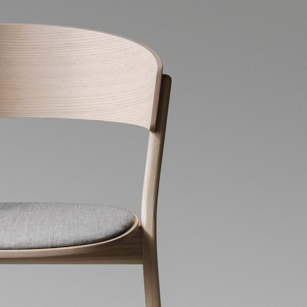 Minimalist Lightwood Curved Dining Chair