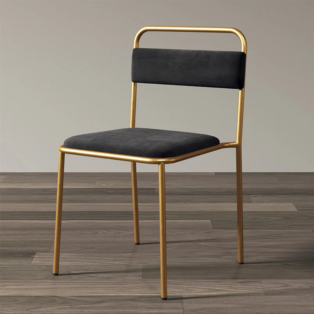 Midnight Velvet Metal Dining Chair