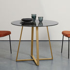 Crisscross Base Glass Cafe Table