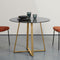 Crisscross Base Glass Cafe Table