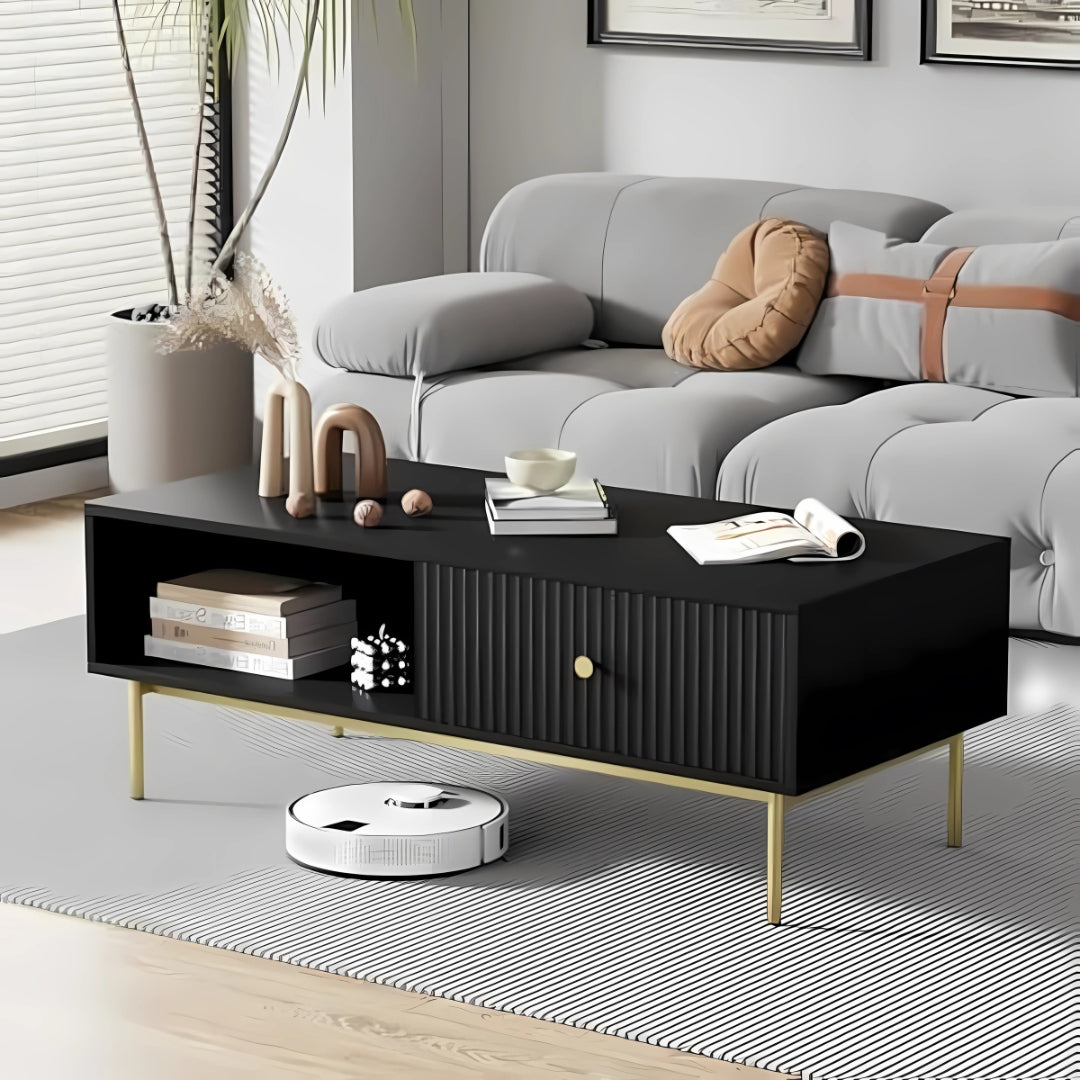 Aurora Black Minimalist Coffee Table