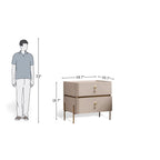 Modern Chic White & Gold Bedside Table

