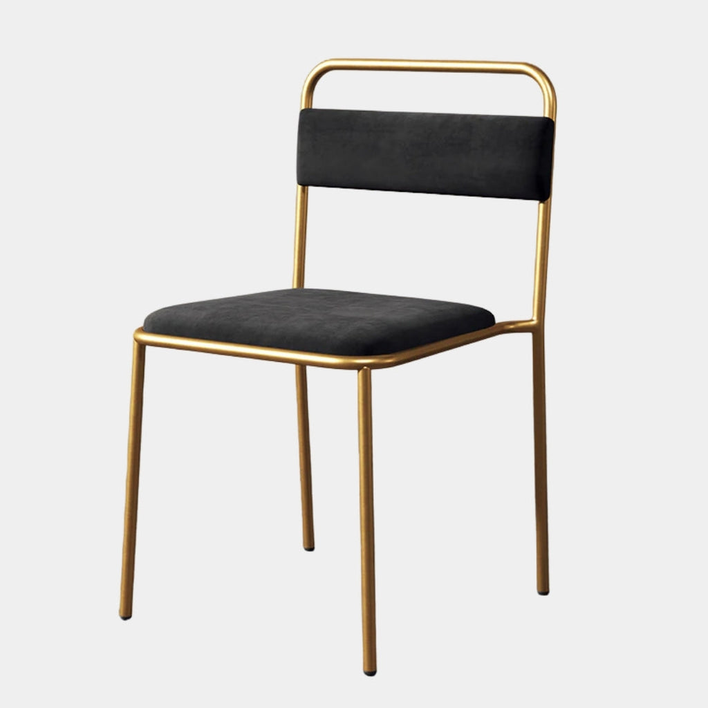 Midnight Velvet Metal Dining Chair