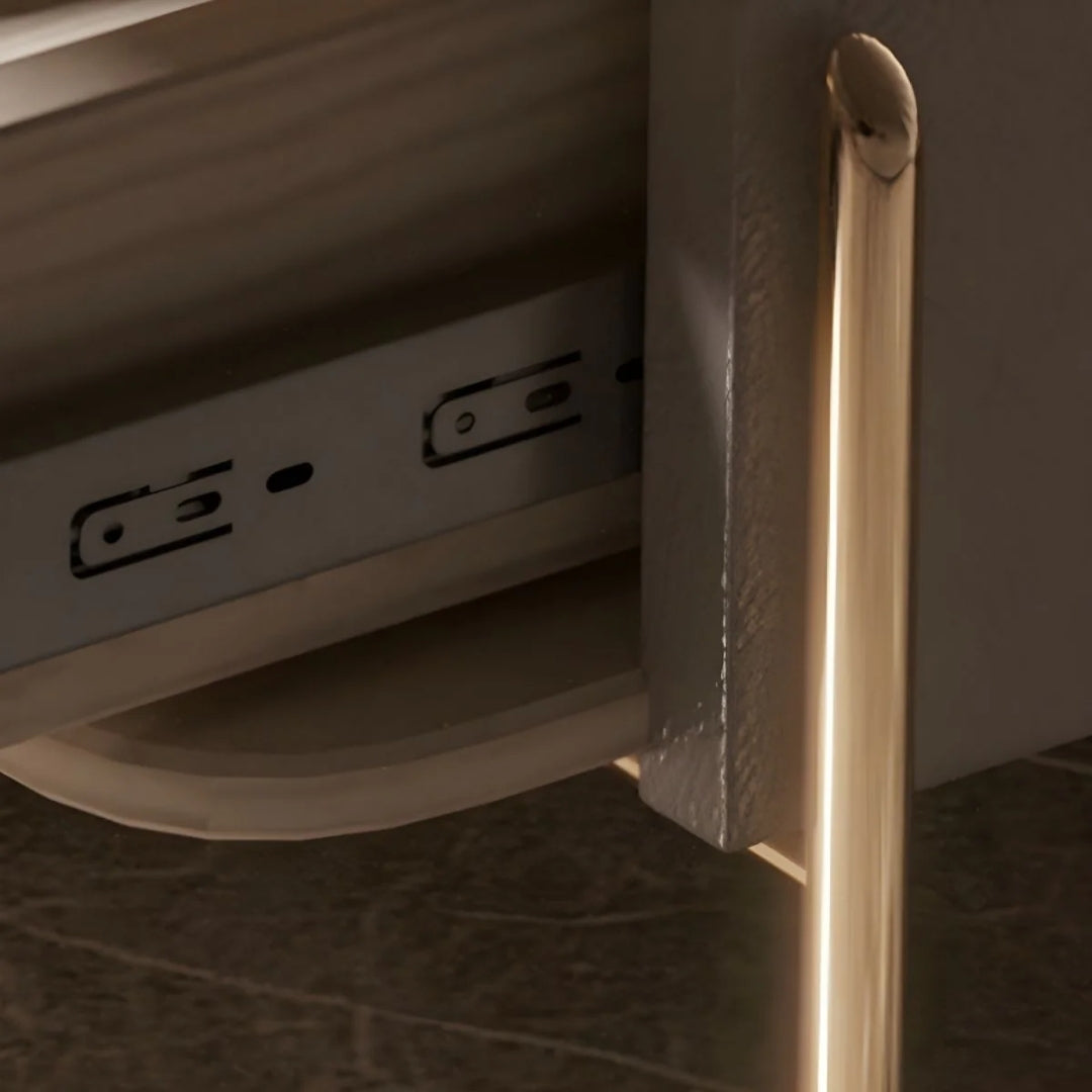 Modern Chic White & Gold Bedside Table

