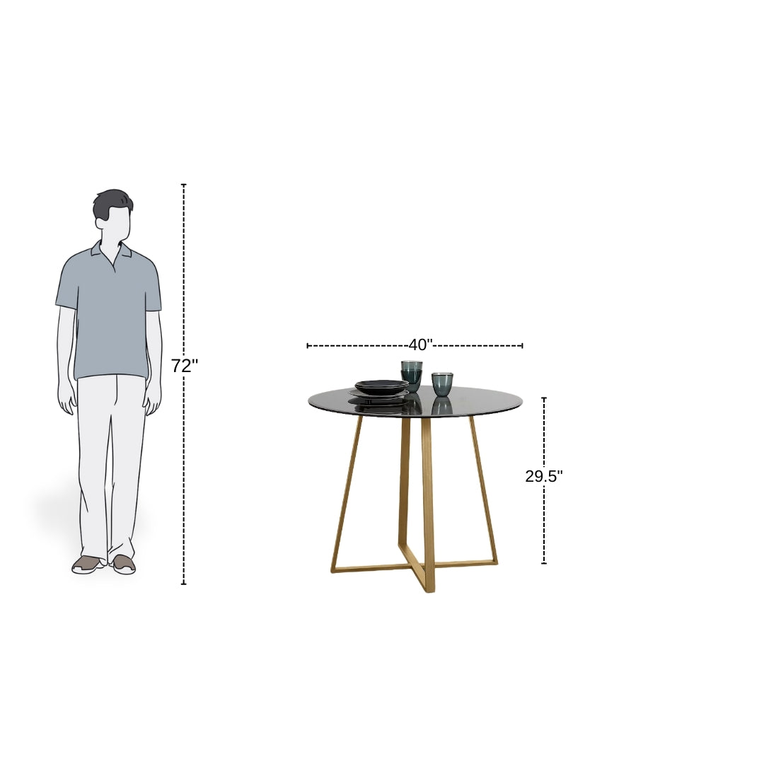 Crisscross Base Glass Cafe Table