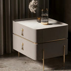 Modern Chic White & Gold Bedside Table

