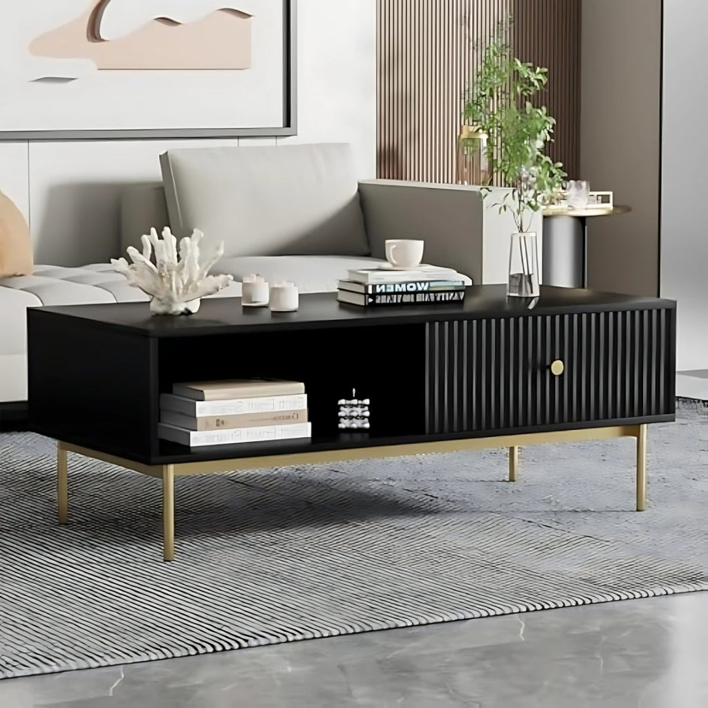 Aurora Black Minimalist Coffee Table