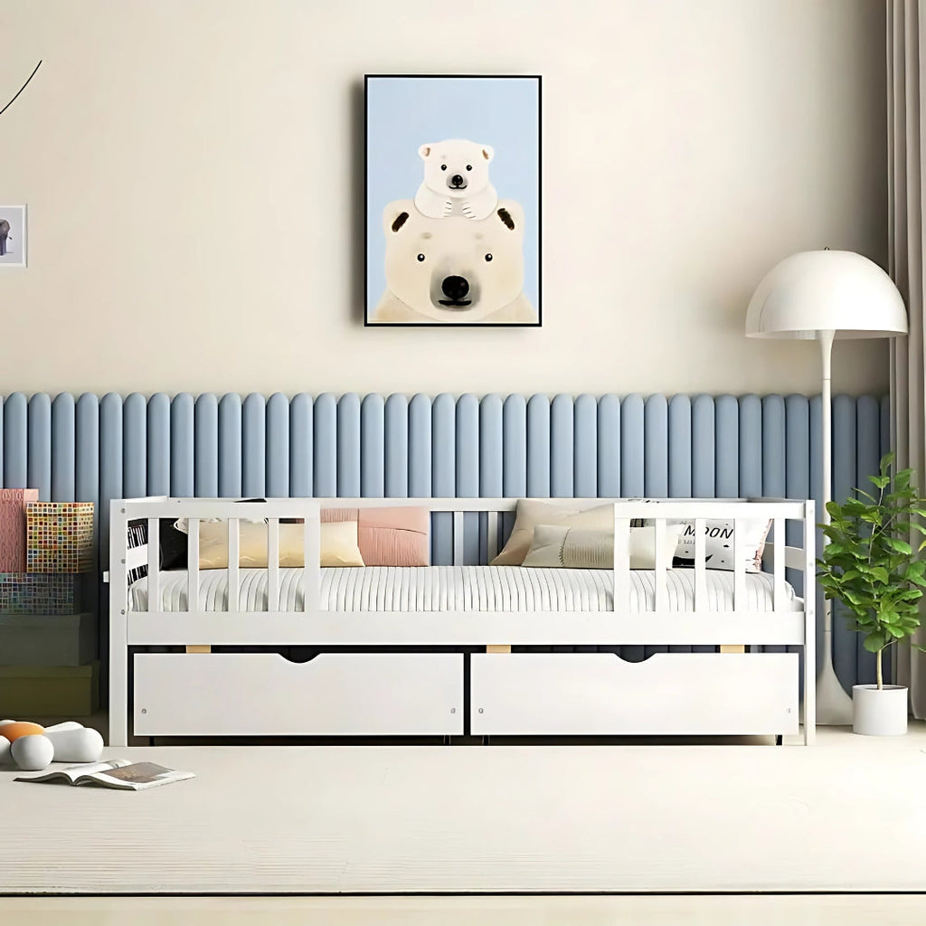 Full Size Kids Bed with Multiple Storage Drawers
