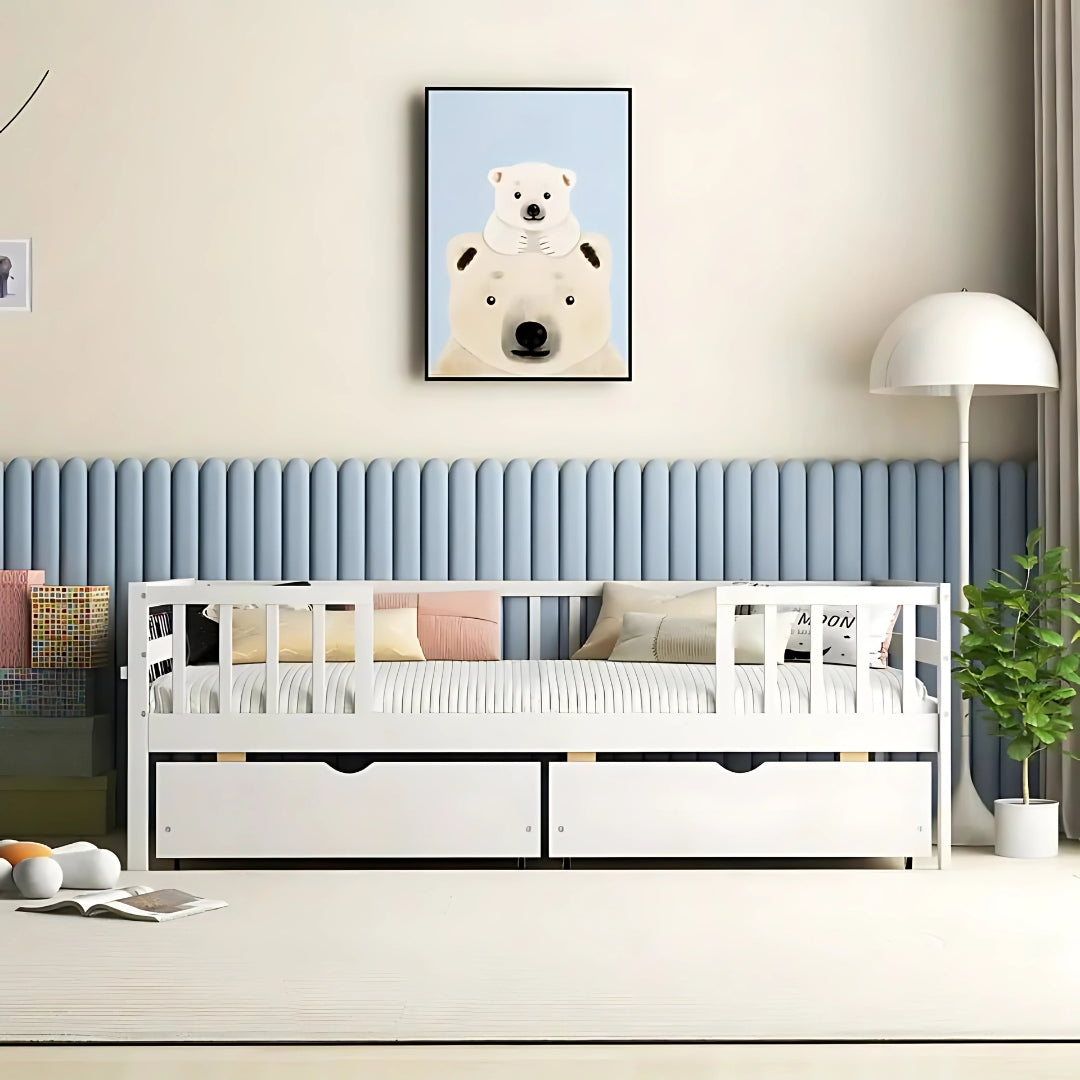Full Size Kids Bed with Multiple Storage Drawers