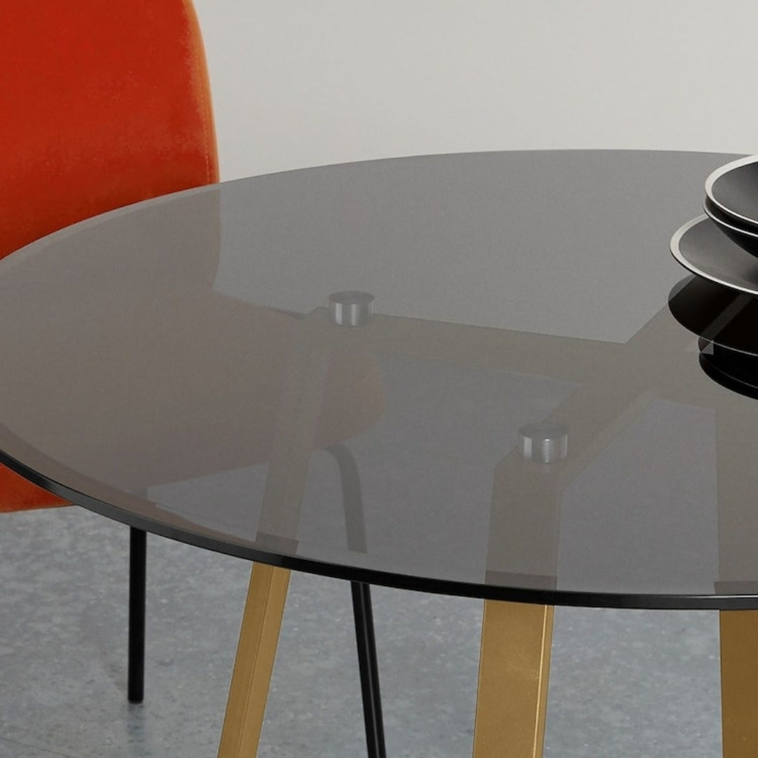 Crisscross Base Glass Cafe Table