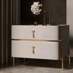 Modern Chic White & Gold Bedside Table

