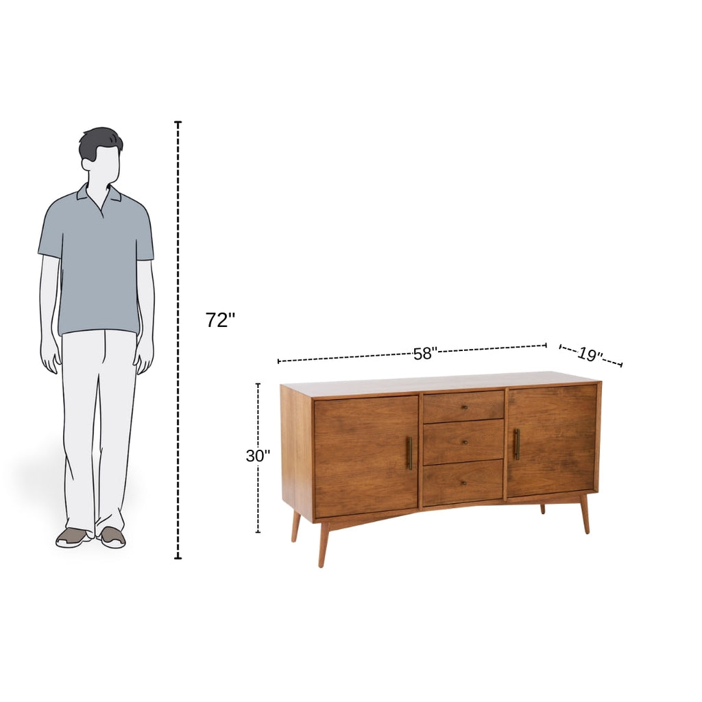 Mid-Century Classic Wood Frame TV Unit