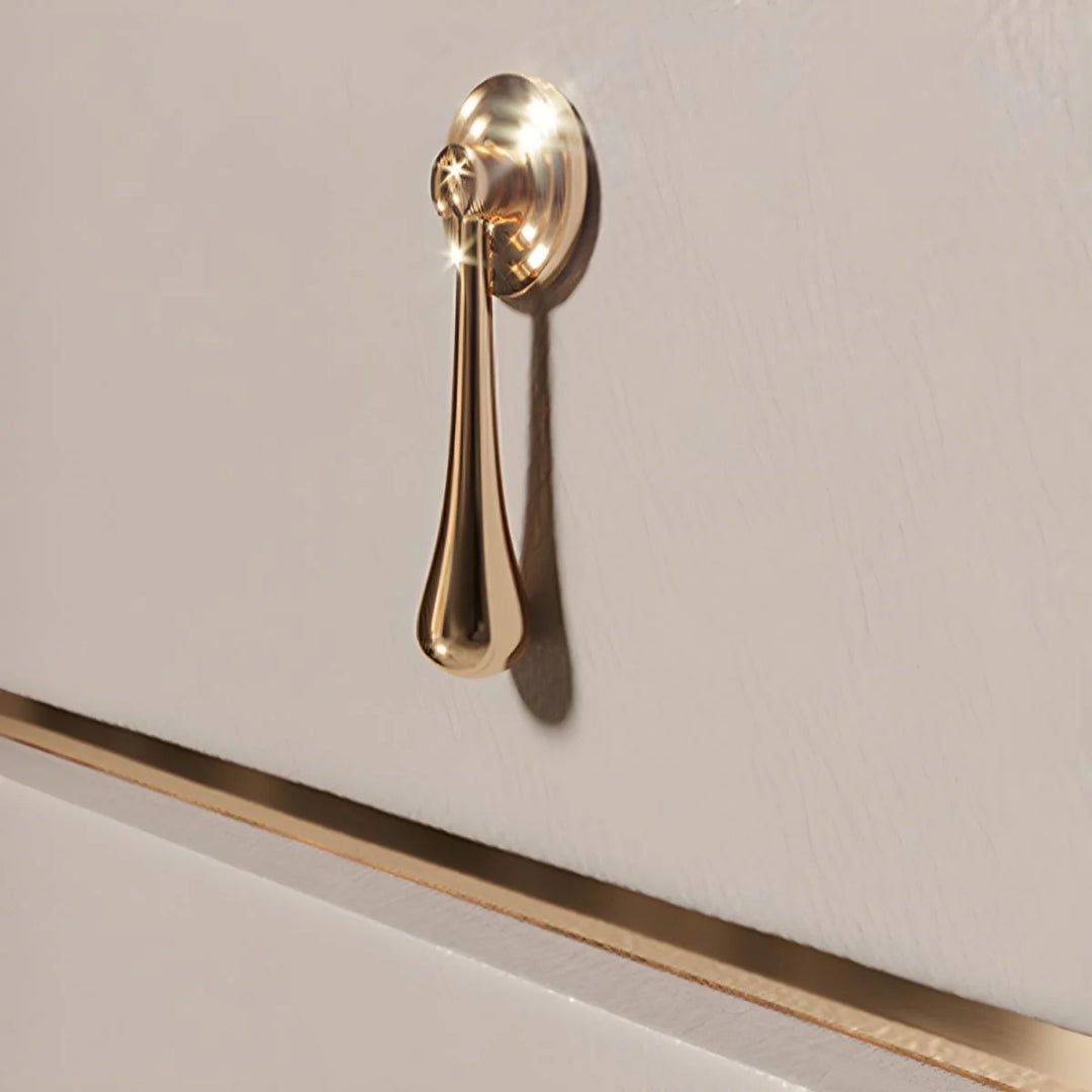 Modern Chic White & Gold Bedside Table

