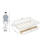 Full Size Kids Bed with Multiple Storage Drawers