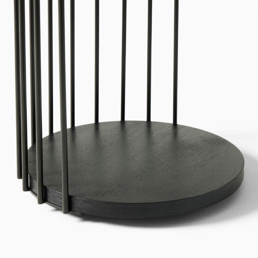 Slatted Black Frame Modern Side Table