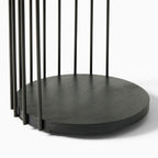 Slatted Black Frame Modern Side Table