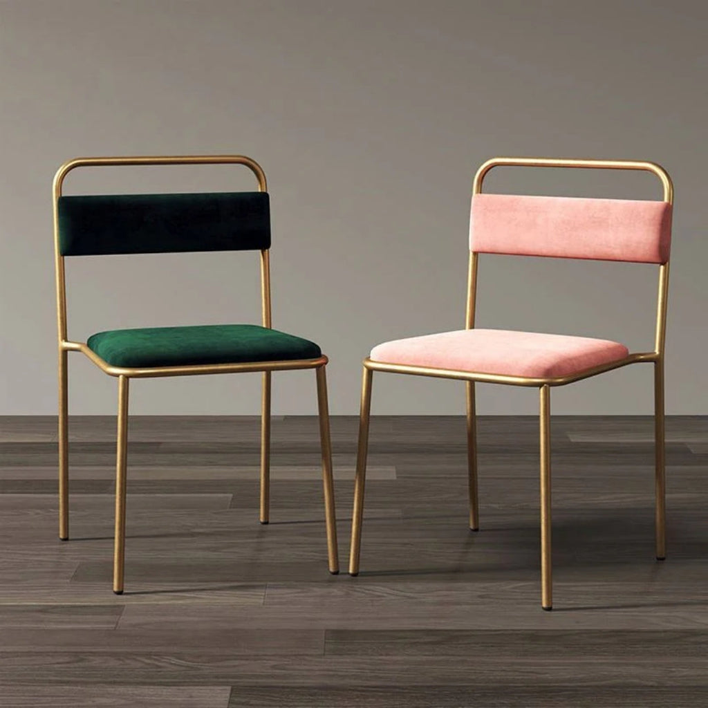 Midnight Velvet Metal Dining Chair