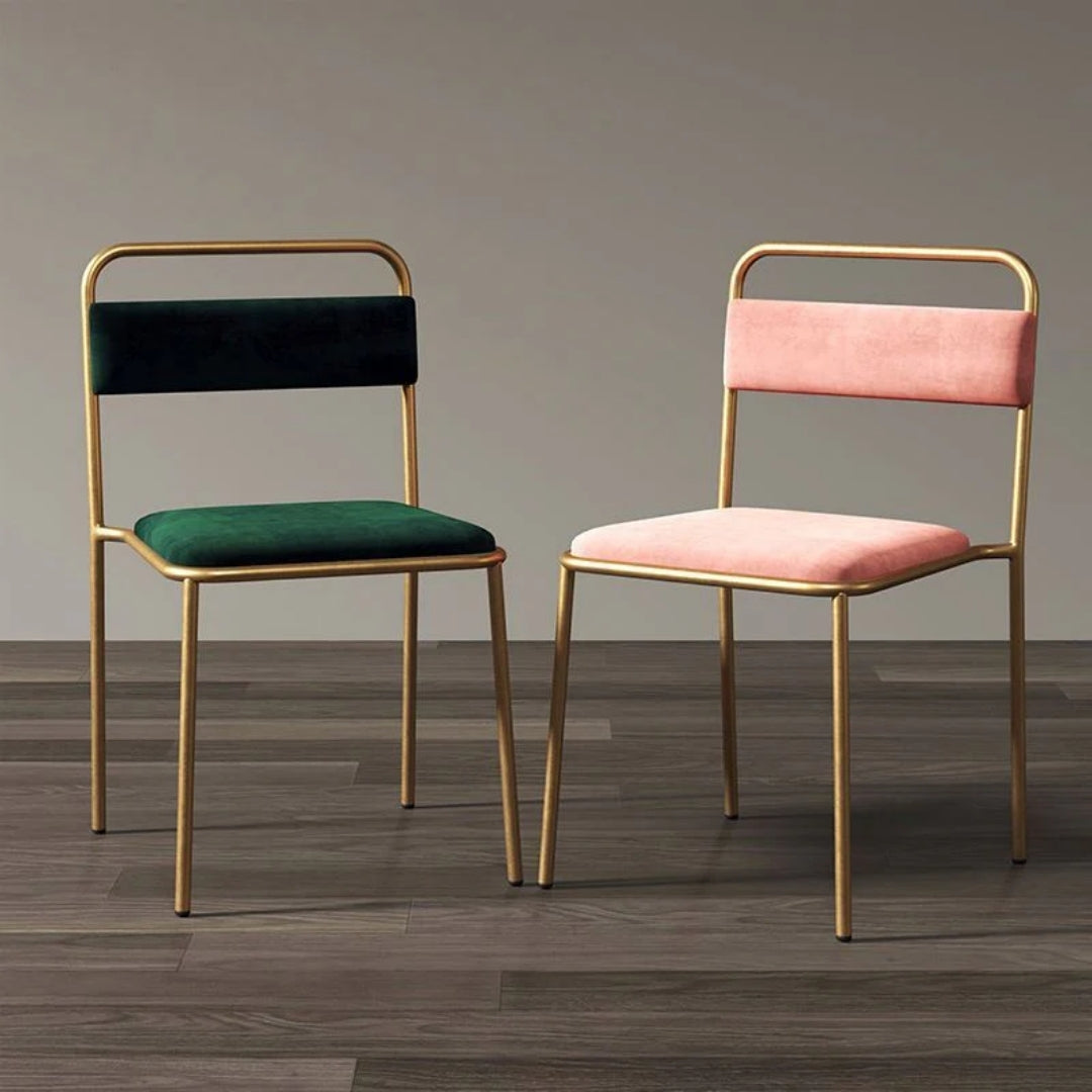 Midnight Velvet Metal Dining Chair