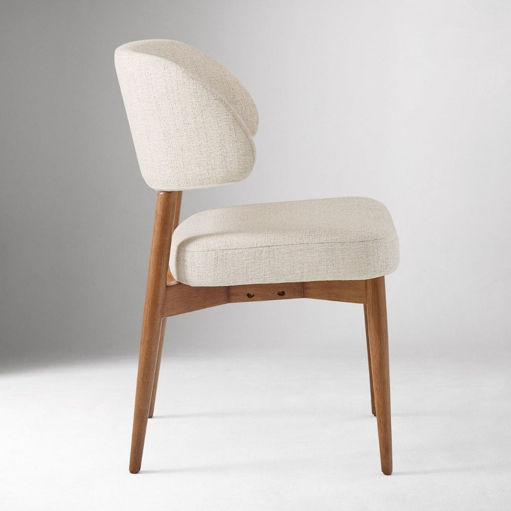 Vintage Inspired Wooden Upholstered Dining Chair