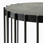 Slatted Black Frame Modern Side Table