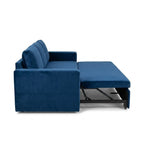 Blue Velvet Convertible Sofa Cum Bed