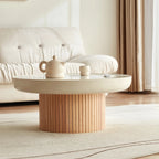 Smooth Stone Top & Textured Base Coffee Table