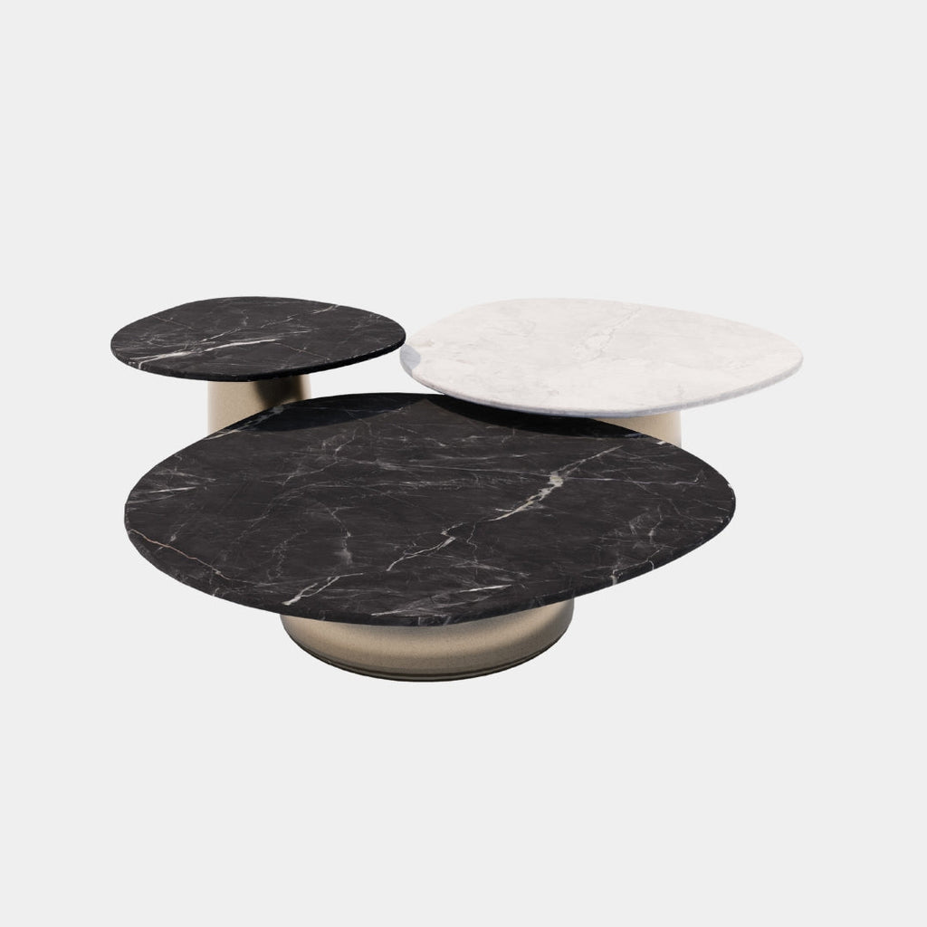 Modern Trio Coffee Table Set with Circular Base