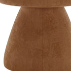 Caramel Brown Velvet Round Pouf