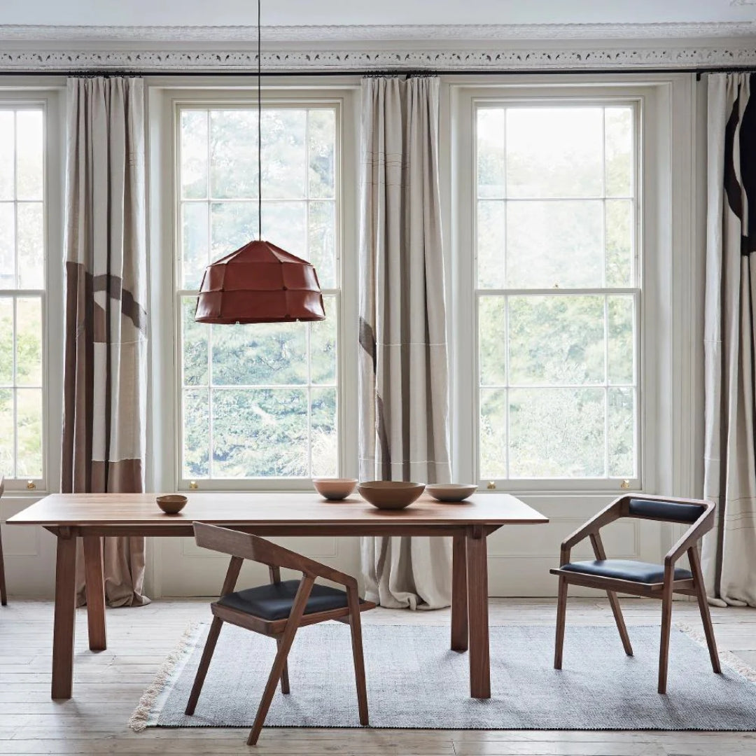 Modern Wood Frame Armchair with Black Seat

