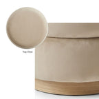 Milo Beige Velvet Three-Tier Pouf