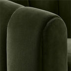 Modern Olive Green Barrel Accent Chair