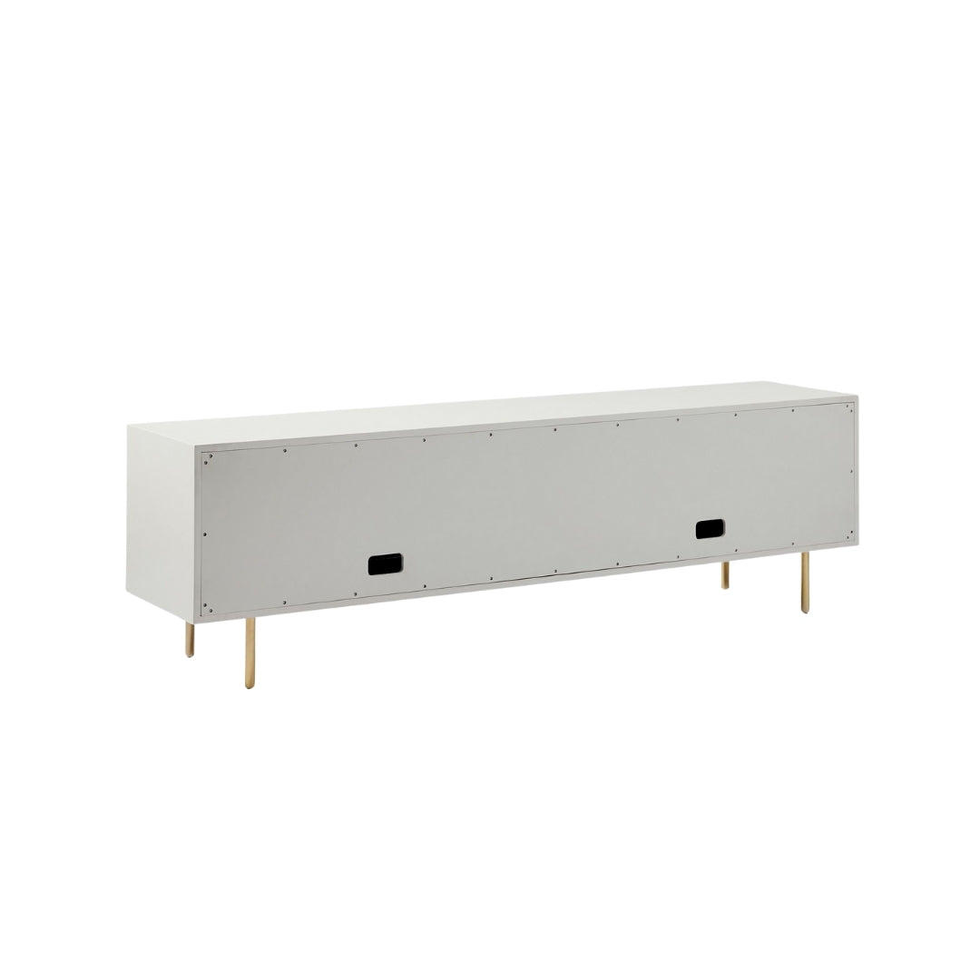 Modern Minimalist Striped Panel TV Unit
