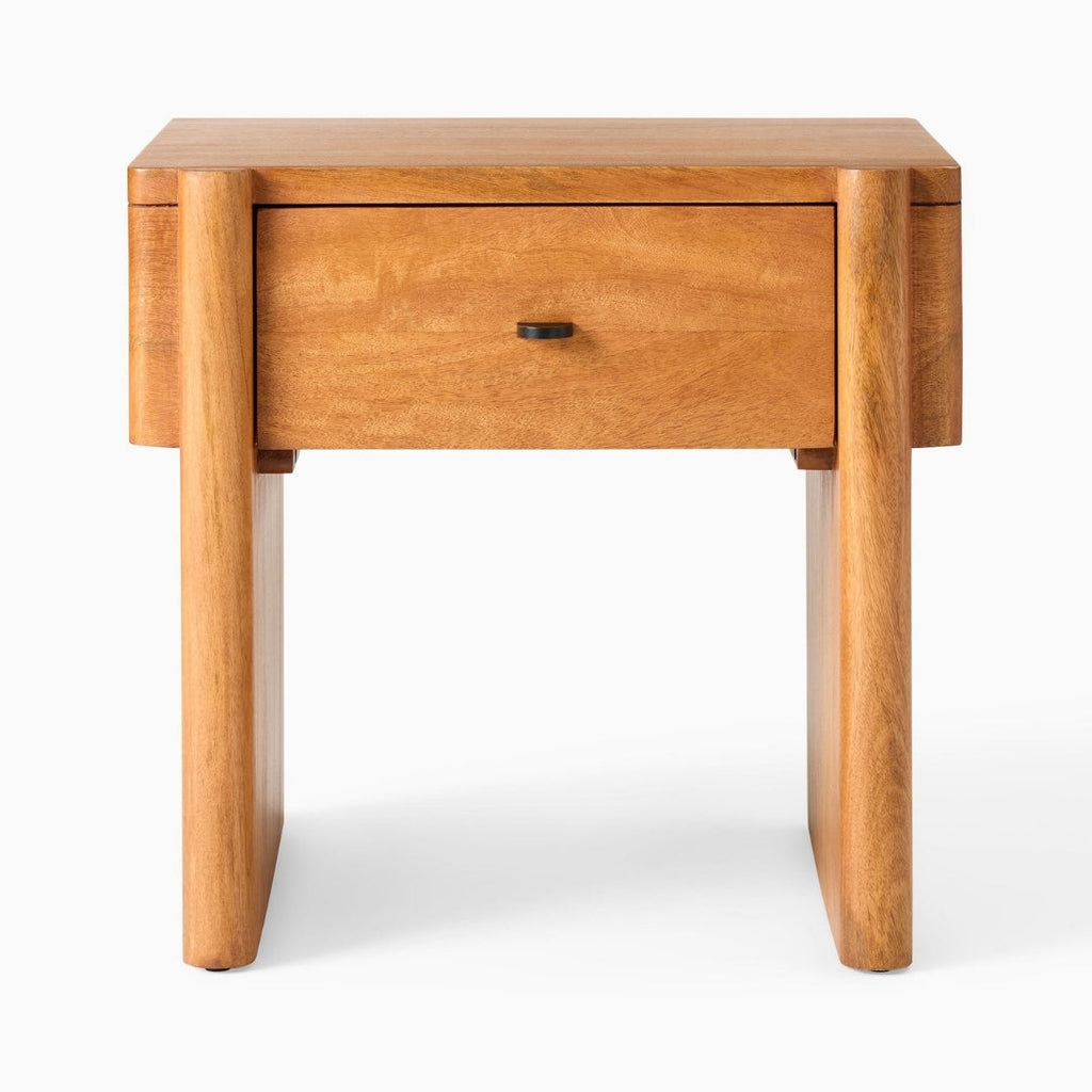 Brown Solid Wood Contemporary Nightstand  
