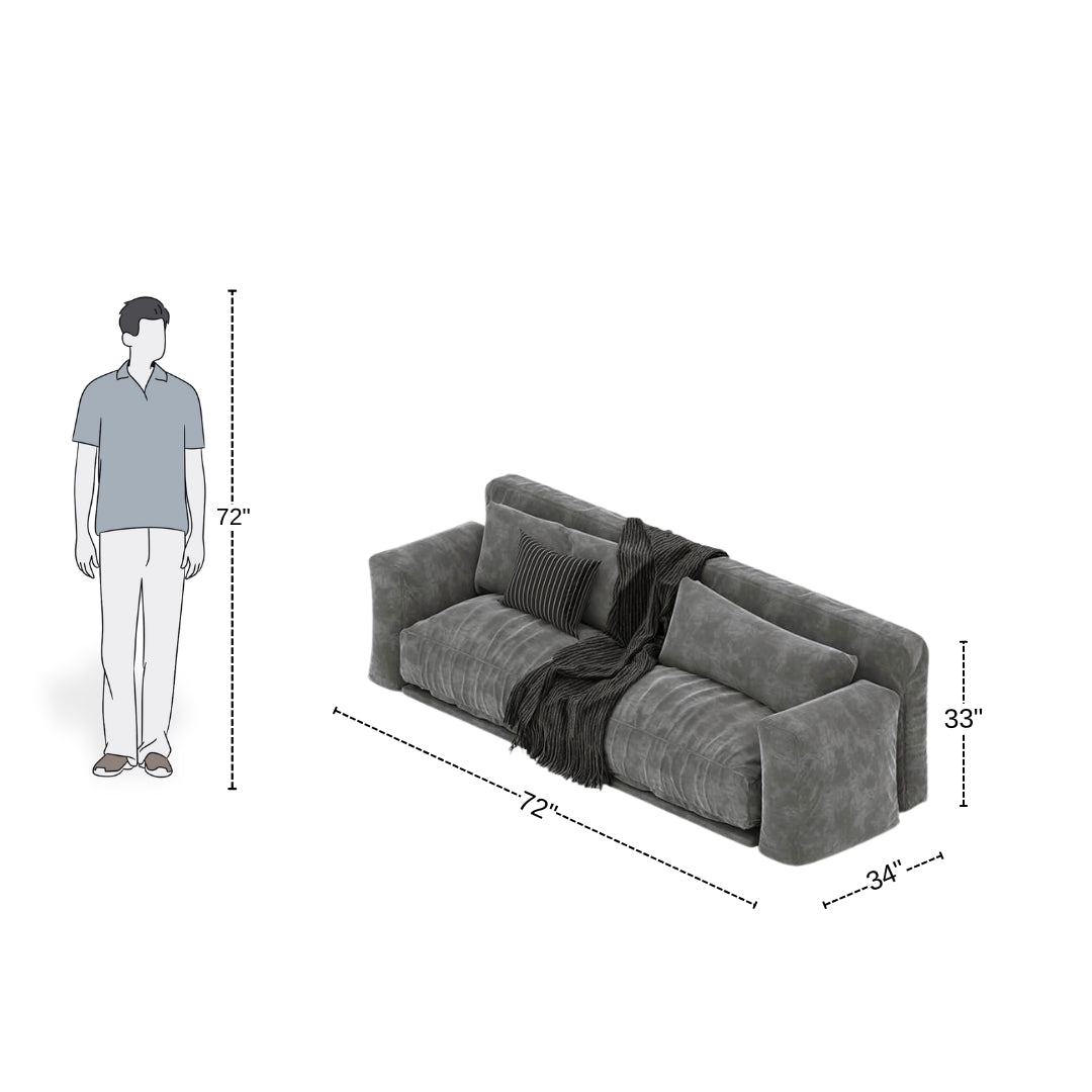 2 Seater Dark Grey Sofa With Super Soft Upholstery